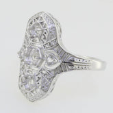 Sterling Silver Semi Mount Ring Setting Round Rd 4x4mm 3x3mm Art Deco Style - Syzjewelry